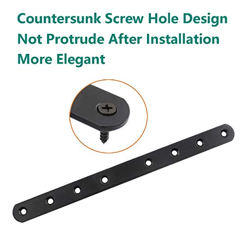 4 Pack Flat Mending Plate for Wood, ULIFESTAR Black Iron Flat Straight Brace Brackets Metal Repair Fixing Wood Brace Joining Plates Connector for Repairing Wooden Furniture with Mounting Screws - size: 10 x 0.79 x 0.12 inches