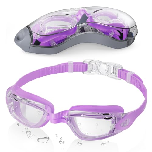 Aegend Swim Goggles, Swimming Goggles No Leaking Full Protect Adult Youth - color: Purple Clear