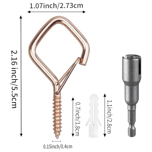 34 Pcs 2.2in Windproof Ceiling Hooks for Plants & Lights - color: Rose Gold, size: 34Pcs