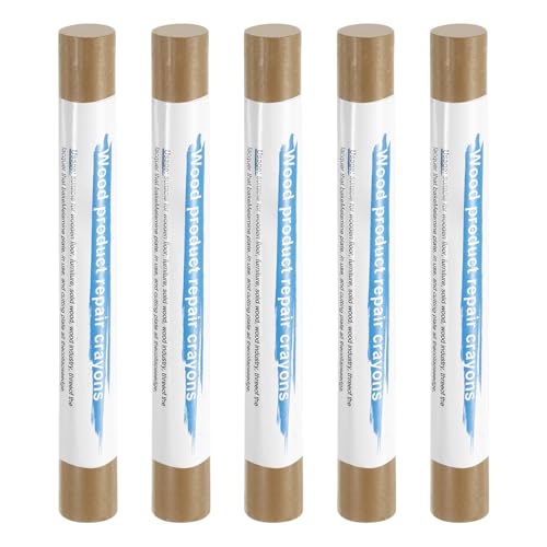 HARFINGTON 5pcs Wood Filler Sticks Wooden Wax Touch Up Furniture Repair Crayons for Scratch Hole Wood, Gold Oak - color: Gold Oak