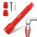 Saycker 8 in 1 Kitchen Faucet Sink Basin Wrench, Pipe Wrench Plumbing Tool - color: Red,8 In1