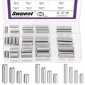 Swpeet 60Pcs M6 M8 M10 304 Stainless Steel Dowel Pin Assortment Kit, Cylindrical Shelf Support Peg Pin Rod Fasten Elements for Maintenance and Connection (with A Storage Box ) - size: M6