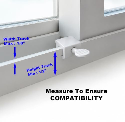 QCAA Single Small Sliding Window Security Lock, Aluminum, White Coated, 4 Pack, Made in Taiwan - color: White(1/8"), size: 4pack