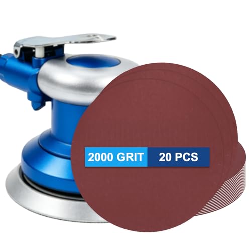 20 Pack 6 Inch PSA Sanding Discs 2000 Grit Aluminum Oxide Red - size: 2000 grit