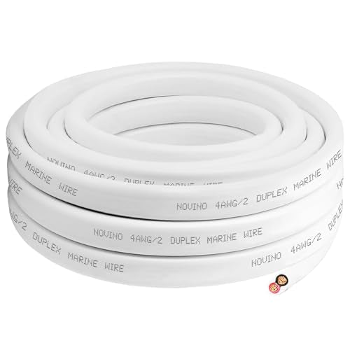 4 Gauge Marine Wire,4/2 Duplex Marine Grade Cable,10FT 4 AWG Wire | Waterproof Oxygen-Free Tinned Copper Stranded Corrosion Resistant Flexible Electrical Cable for Boat/Automotive/RV/Solar - size: 10 ft, style: 4 gauge