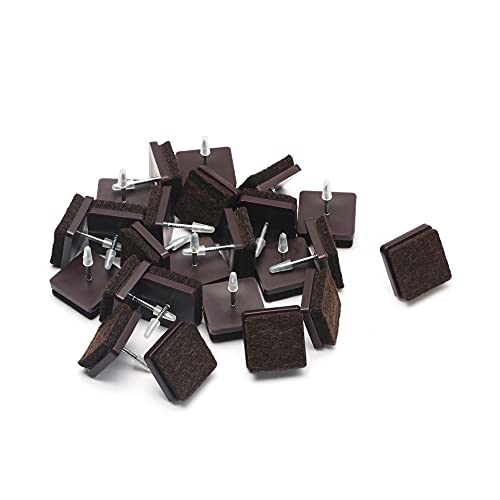 Nail on Felt Pads Furnigear Furniture Pads Nail- Floor Protectors for Furniture Legs 24Pack Chair Felt Pads for Hardwood Floors (7/8",Square) - size: 7/8" (Square, Brown)