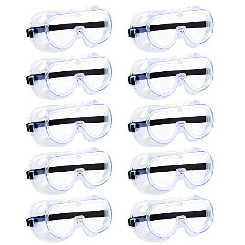 10 Pack Anti-fog Protective Safety Goggles,Safety Glasses,For Industrial,Family Work - color: White5