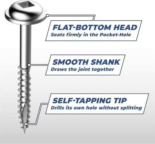 Kreg Zinc Pocket-Hole Screws - SML-F125-100, 100 Count, 1-1/4 Inch