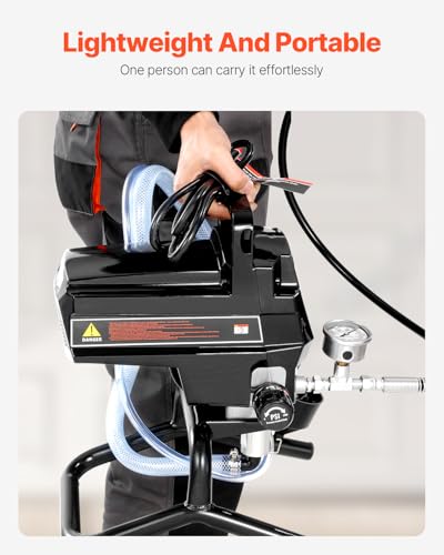 VEVOR 950W Stand Airless Paint Sprayer, 3000PSI High Efficiency Electric Airless Sprayer, Handheld Paint Sprayers for Home Interior and Exterior Furniture and Fences, Fine and Even Painting Effect - size: 950 W