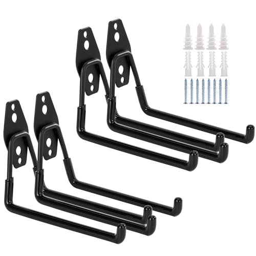 4 Pack Garage Hooks Heavy Duty, 7.4 inch Large Square Utility Hooks