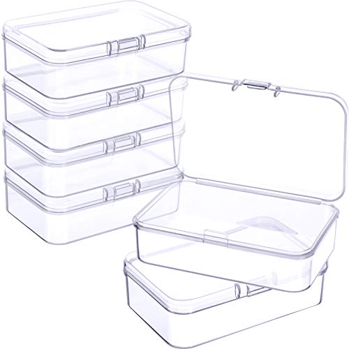 Jetec 6 Pieces Small Clear Plastic Storage Box, 3.3 x 2.1 x 1 Inch - size: 3.3 x 2.1 x 1 Inch