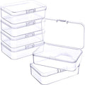 Jetec 6 Pieces Small Clear Plastic Storage Box, 3.3 x 2.1 x 1 Inch - size: 3.3 x 2.1 x 1 Inch