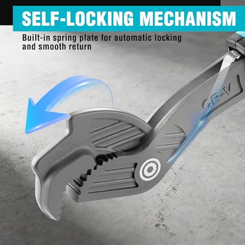 DURATECH 2-Piece Self-Adjusting Wrench Set, 8" & 12" Pipe Wrenches - size: 8" & 12"
