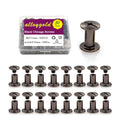 Open Back Chicago Screws Binding Screws Post Rivets Leather Repair Screws, 9 mm, Gun Black，50 Sets - color: black, size: M5*9mm