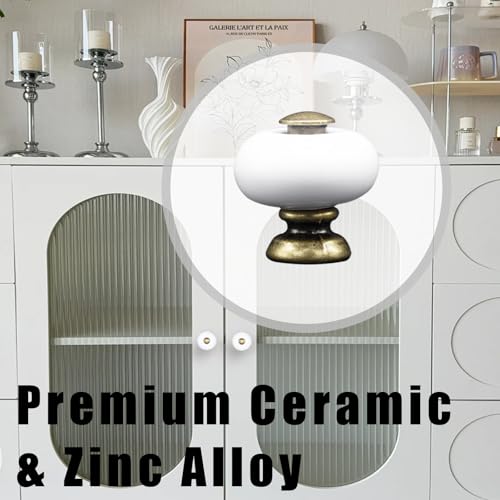 6-Pack Ceramic Round Cabinet Knob 1 Inch in Antique Bronze Finish - size: 1inch-6Pcs