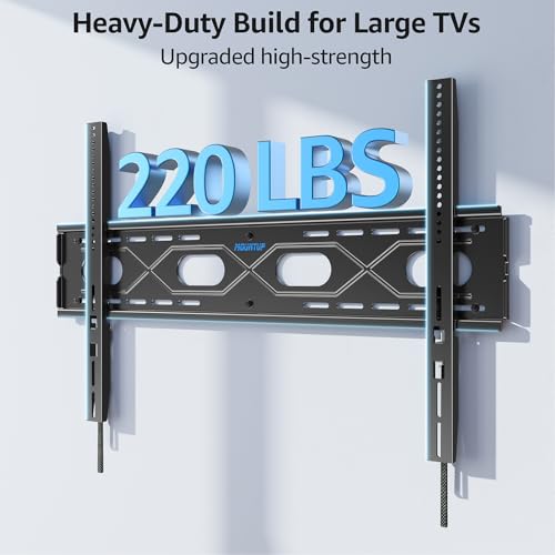 MOUNTUP Large Fixed TV Wall Mount for 50”-120" TVs up to 220 LBS, Ultra Slim TV Mount for Max VESA 950x600mm, Fits 16", 24", 32” Studs, Heavy Duty Low Profile TV Bracket, One-Piece Bracket - size: Fit Most 50"-120" TVs