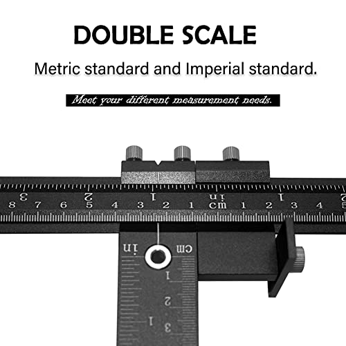 Joywayus Aluminum Alloy Cabinet Hardware Jig Drill Punch Locator Guide Adjustable Template Woodworking for Fast and Accurate Installation of Door and Sleeve Drawer Pull Front Knobs Pulls Handles - color: Black-aluminum
