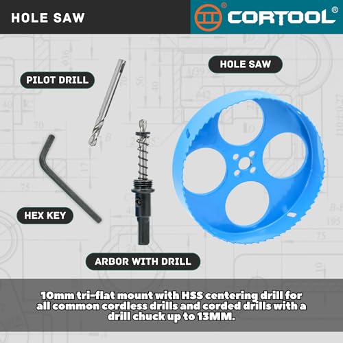 7 Inch Hole Saw with Arbor for Metal and Drywall Cutting, Bi-Metal Hole Cutter, 7" Hole Saw Kit for PVC Boards, Fiberglass and Vent Pipes - style: 7"（178mm）