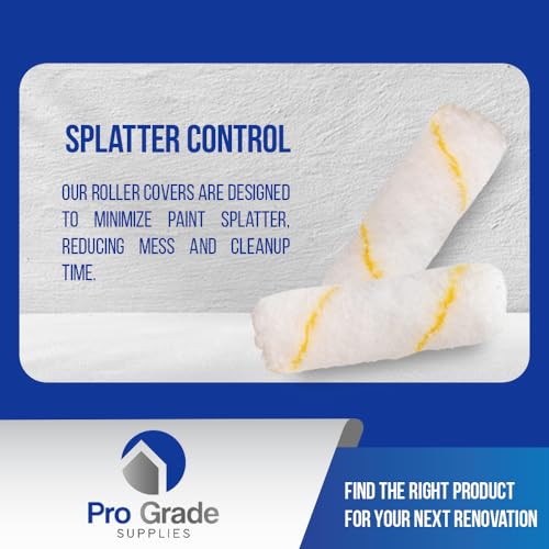 Pro Grade Mini Paint Roller Covers, 4 Inch, 1/2 in Microfiber, 25 Pack
