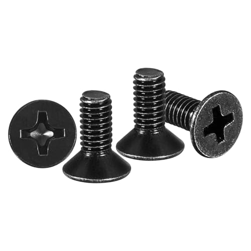 METALLIXITY M3-0.5x6mm Phillips Flat Head Bolts 304 Black 50Pcs - color: Black, size: M3-0.5x6mm