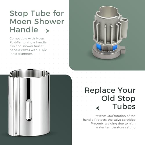 Compatible with Moen Stop Tube and Temperature Limit Stop Kit,Chrome - color: Chrome