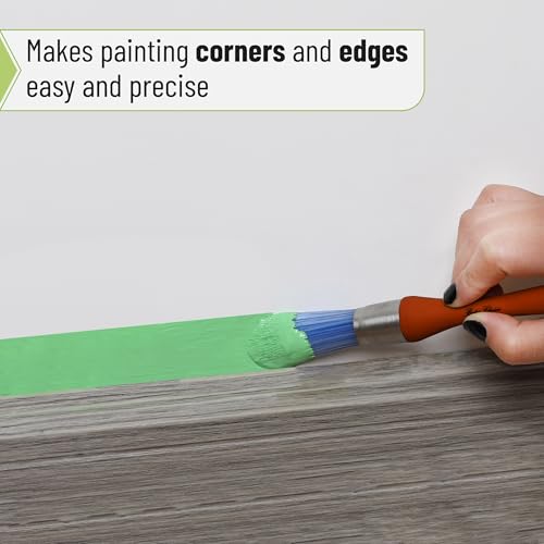 Bates- Trim Brush, 0.75 Inch, Edge Painting Tool, Trim Paint Brushes, Trimmer Edger, Trim Brush - color: Rust, size: 0.75 inch, 1 Pack