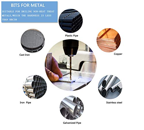 19/64inch HSS M35 Cobalt Twist Drill Bits for Metal - size: 19/64inch (5pcs)