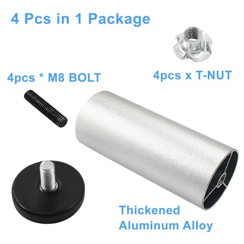 Murtenze 4 Inch Metal Furniture Legs, Silver, 4 PCS - color: Silver, size: 4 inch