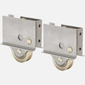 2 Pack Sliding Patio Door Roller Assembly Fits for Pella Wood Glass Doors P/N #0C8P0001 (1992 to P), 1-1/2" Steel Ball Bearing, Edge Adjustable, Stainless Steel Housing W/Flange - color: New Style w/ flange