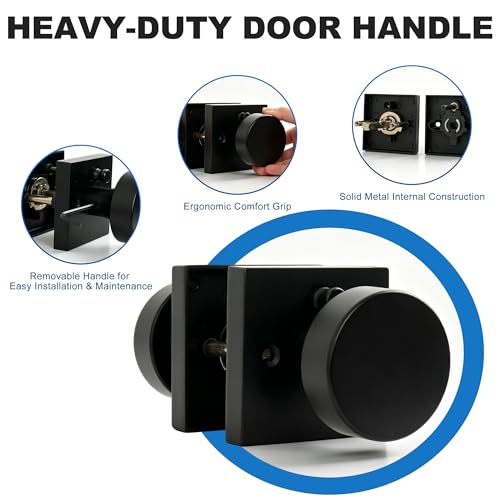 Interior Privacy Door Knob, Matte Black 3 Pack - color: Matte Black