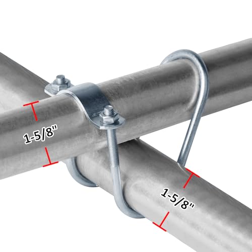 10 Sets 1-5/8" OD Cross Pipe Clamp Connector, Greenhouse Crossover Clamp - size: 1-5/8" OD