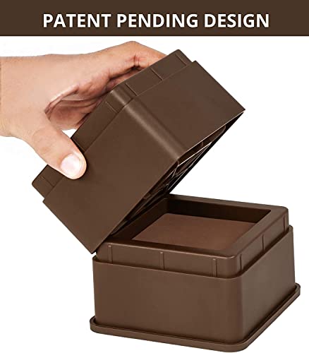Utopia Bedding Adjustable Bed Risers 2 Inch, Brown, 8-Pack - color: Brown, size: 2 Inch (Pack of 8)