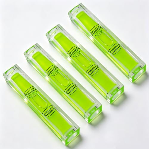 High precision mini bubble, double line small level bubble, three line flat ball level, household ruler can be turned 180 degrees (Non-magnetic, 80 * 15 * 15mm（4PCS)) - size: 80*15*15mm（4PCS)