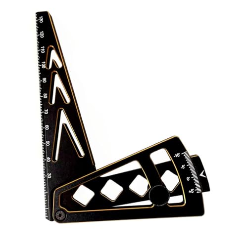 RC Car Camber Gauge Adjustable Wheel Rim Camber Gauge for 1/10 1/8 Crawlers - color: Black+gold