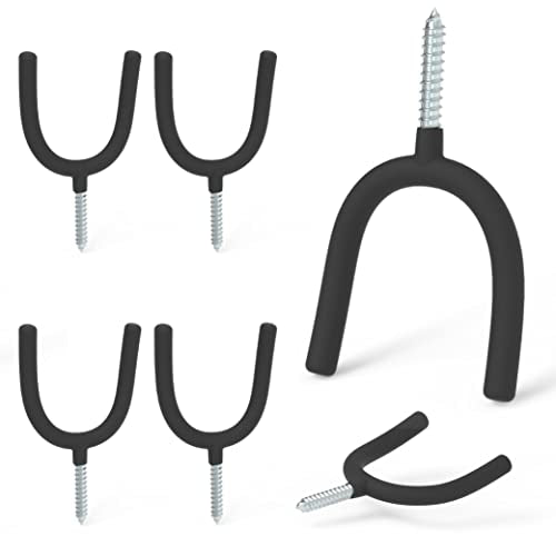 HUHOLE 6 Pack Screw in U Hooks Garage Storage Organizers - style: HD U Hook 6PC