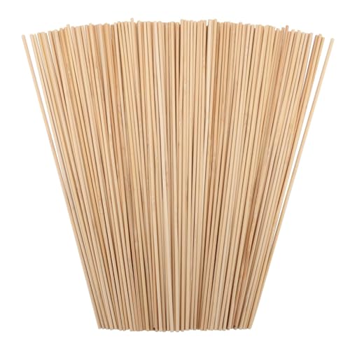 200 Pcs Wooden Dowel Rods, 1/8 x 12 Inch Bamboo Sticks for Crafts - size: 1/8 x 12"