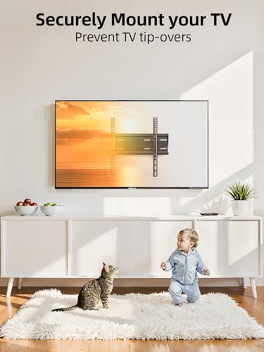 IWORKBOARD Fixed Low Profile TV Wall Mount Bracket for 43 50 55 65 inch TVs - size: For 24" to 65" TVs, 16" Studs