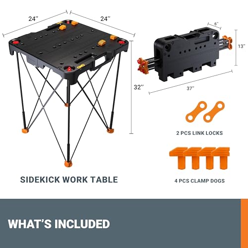 WORX Sidekick Portable Folding All-in-one Work Bench, WX066 - style: Sidekick Work Table