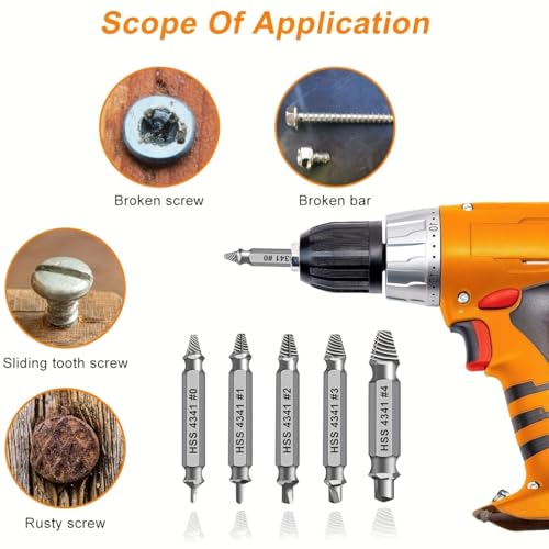 6Pcs Screw Extractor Set,Multi-Function Repair Tool Kit Tools Gadgets for Men Extractor Kit Electronics Household Home Repair - color: Style 6