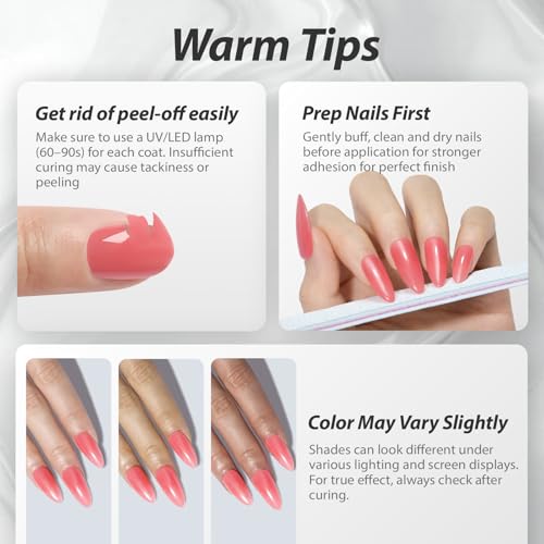 Makartt Jelly Pink Nude Red Gel Nail Polish Set 15ML: 6 Sheer Colors - color: Warm Rose