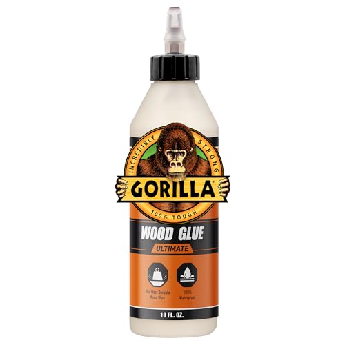 Gorilla Ultimate Waterproof Wood Glue, Natural Color, 18 oz - size: 18oz, style: 1 Pack Bottle