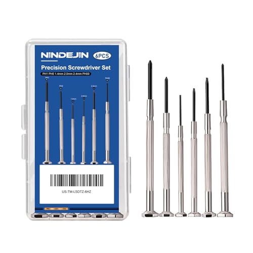 NINDEJIN 6PCS Precision Screwdriver Set, Flathead & Phillips Screw Repair Kit for Electronics & Small Items – Laptops, Watches, Phones, Computers, Doorbells, Toys, Glasses - style: Mini Screwdriver