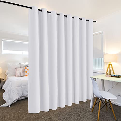 RYB HOME Extra Wide Curtains for Bedroom Closet Office Living Room Divider - color: Greyish White, size: 180"W x 84"L (Pack of 1)
