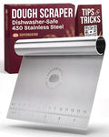 Superbaking Multipurpose Bench Scraper, 6" Grill & Dough Scraper with Ruler - size: Stainless Steel Grip