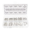 260PCS Metric M2 Stainless Steel Phillips Flat Head Machine Screws Hex Nuts Assortment Kit - size: M2