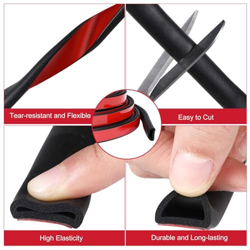 Pangda 35ft Foam Rubber D Shape Seal Strip 0.75" W x 0.38" H Self Adhesive EPDM Rubber Weather Stripping RV Slide Out Seal Heavy Duty Automotive Weather Stripping for Car Truck RV Boat Home - size: 35ft, style: 0.75" W X 0.38" H
