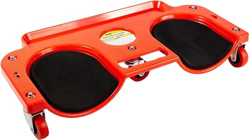 MaxWorks 50916 MaxxHaul Rolling Knee Creeper/Pads ABS High Impact Frame, 5 Swivel Castors, Tool Tray Holder