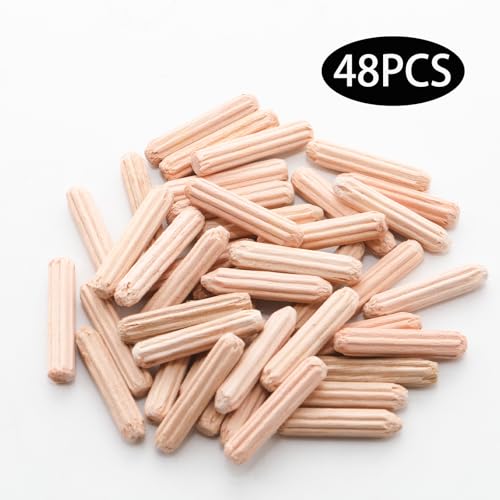 48Pcs 4mm x 20mm / 5/32 Inch x 0.79 Inch Wooden Dowel Pin - size: 4 x 20mm