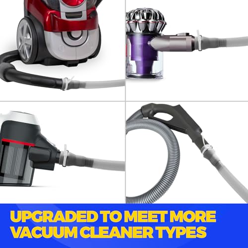 Holikme Dryer Vent Cleaner Kit, Vacuum Hose Attachment, 2-Piece, Gray | Adjustable Cable Tie for Easy Attachment, Flexible Lint Brush Removes Lint from Dryer Lint Screens and Tight Spaces - color: Gray