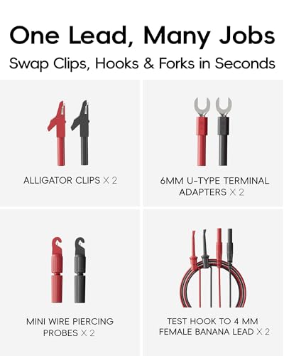 25-Piece Silicone Multimeter Test Leads, Automotive Back Probe Kit